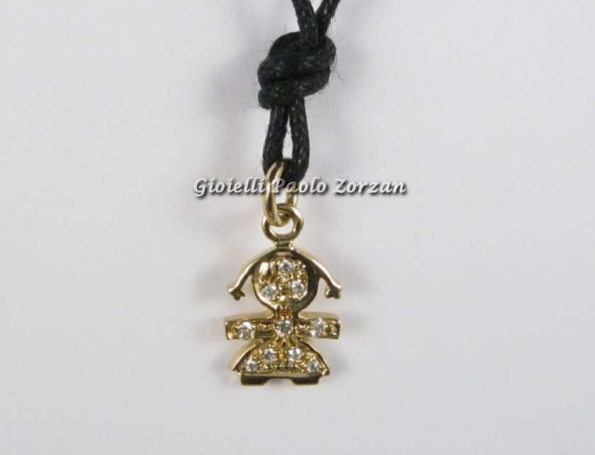 Pendente Le Bebè BIMBA ORO GIALLO 18 kt Diamanti 0,05 con catena oro 18 kt Giallo Mod. LBB036-3907