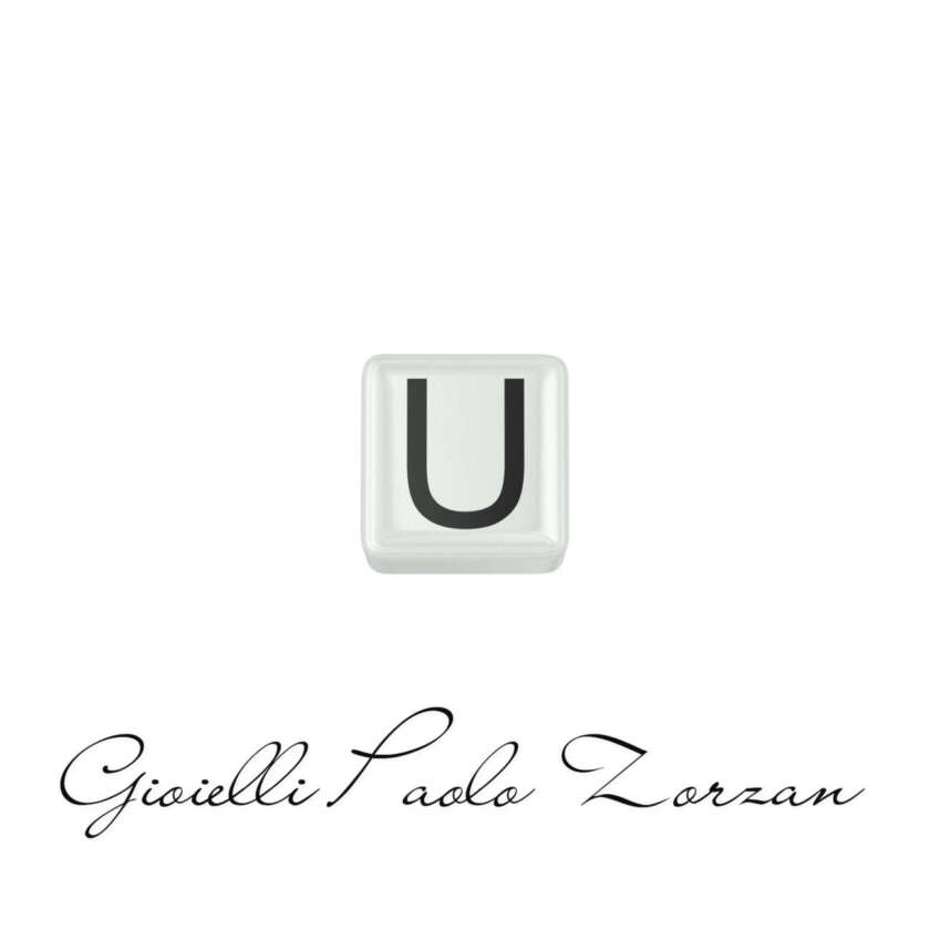 Lettera U in ceramica bianca Elements DonnaOro Ref. DCHFU3321