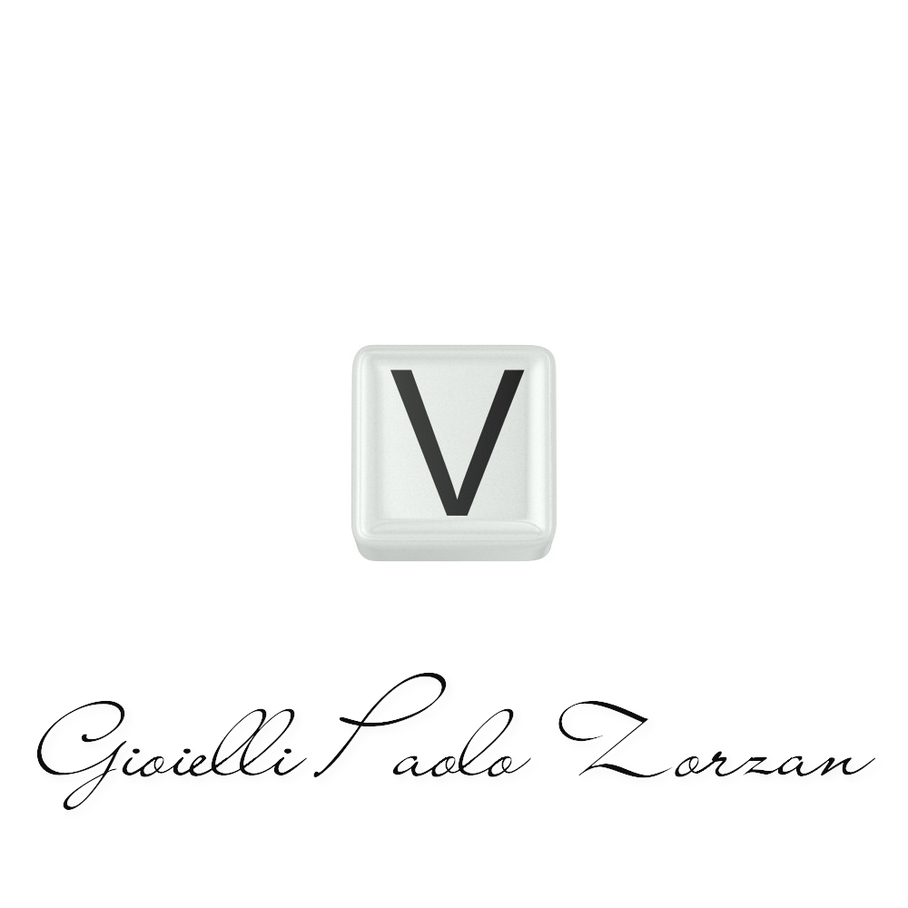 Lettera V in ceramica bianca Elements DonnaOro Ref. DCHFV3321