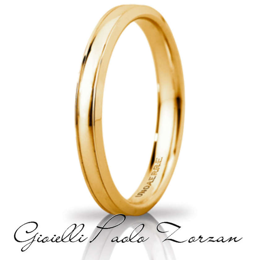 Fede Matrimoniale  Unoaerre BRILLANTI PROMESSE Mod. Orion Slim In Oro Giallo 18kt Ref. 30 Afc 279 Col.01