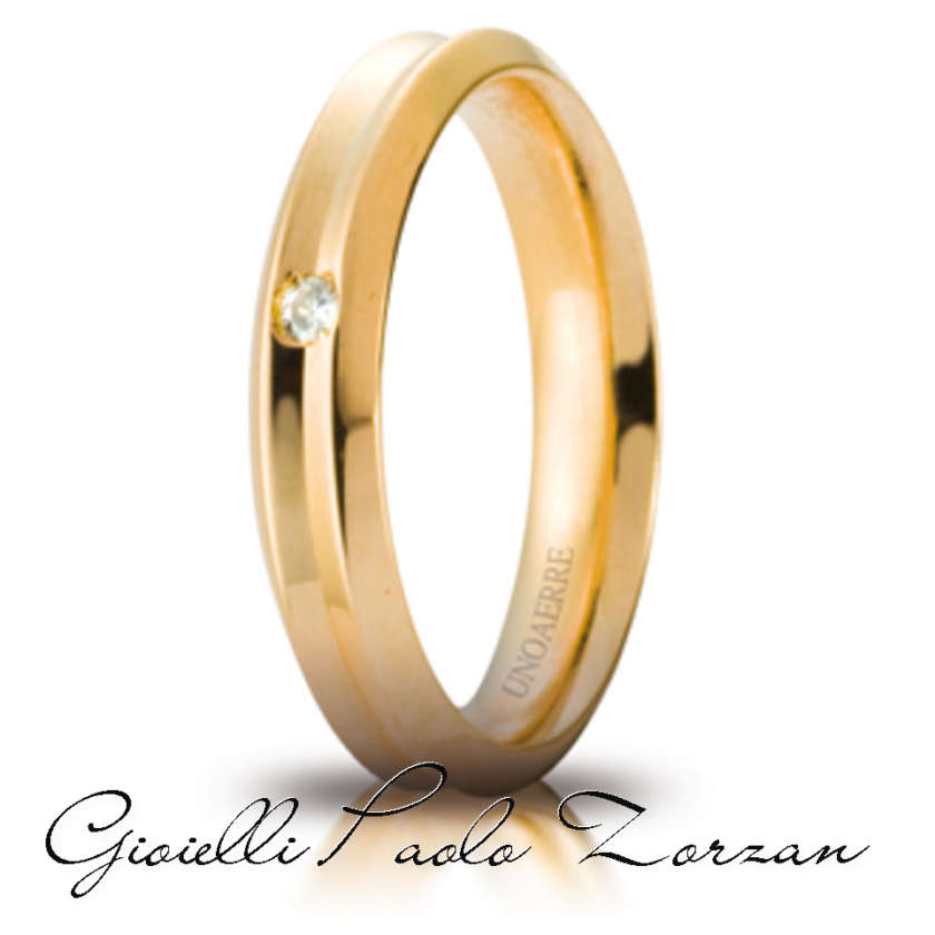 Fede Matrimoniale Unoaerre BRILLANTI PROMESSE Corona Oro Giallo