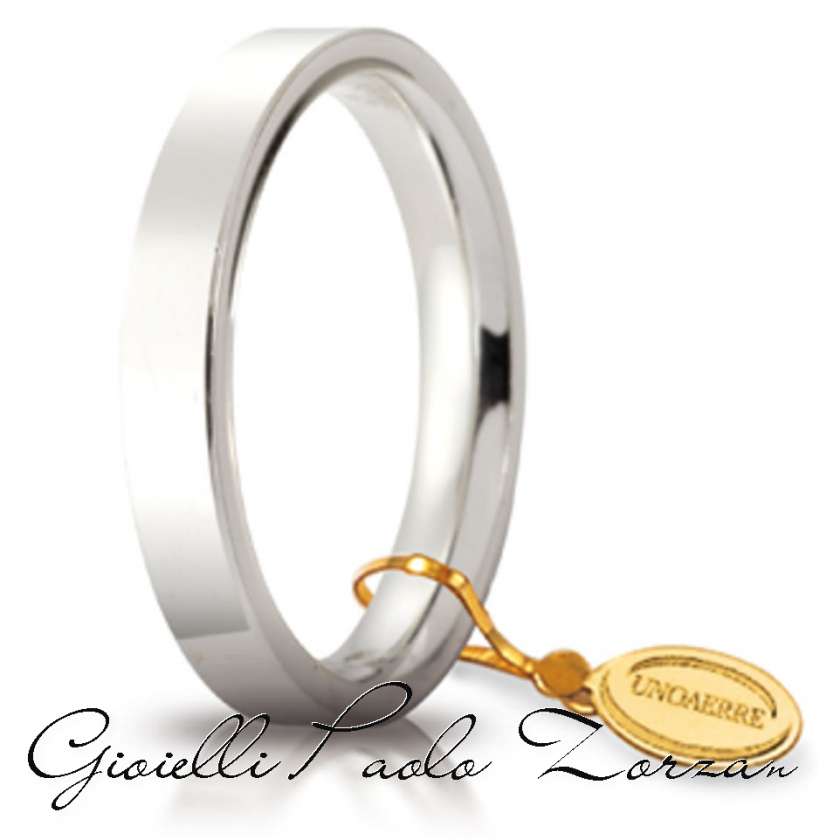 Fede Matrimoniale UNOAERRE Cerchi Di Luce  3,5 Mm Oro Bianco Mod. 35 Afc 2 Col.04