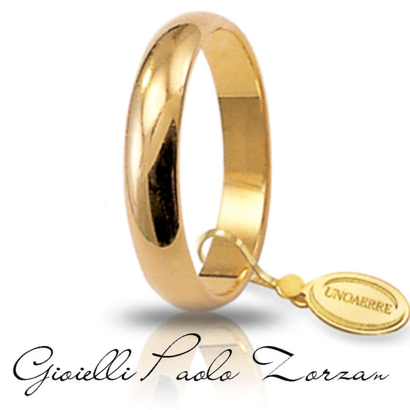 Fede Matrimoniale UNOAERRE Classica 4 Grammi Oro Giallo Mod. 40 Afn 1 Col.01