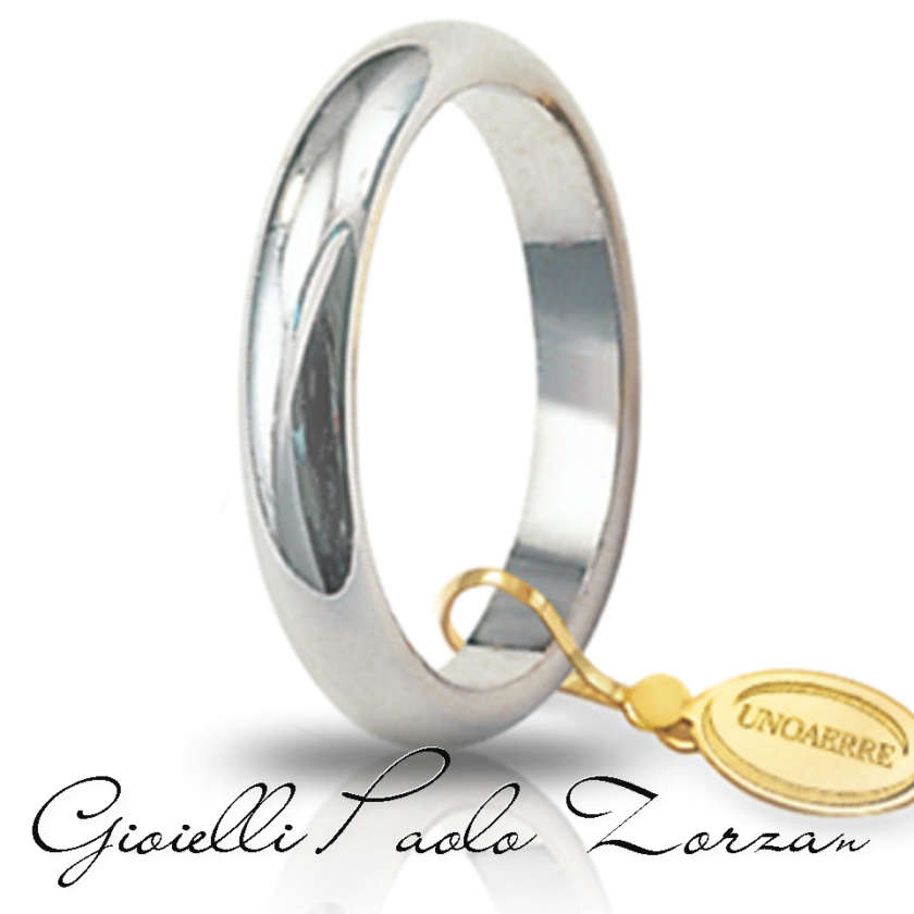Fede Matrimoniale UNOAERRE Classica 5 Grammi Oro Bianco  Mod. 50 Afn 1 Col.04