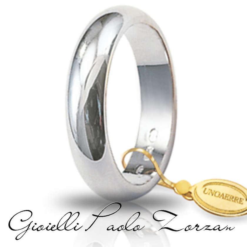Fede Matrimoniale UNOAERRE Classica 7 Grammi Oro Bianco  Mod. 70 Afn 1 Col.04