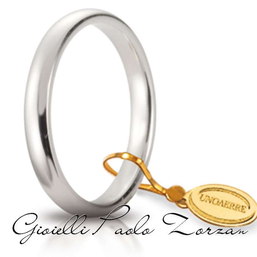 Fede Matrimoniale Unoaerre Comoda 3 Mm Oro Bianco  Mod. 30afc1ob