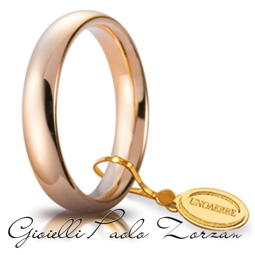 Fede Matrimoniale Unoaerre Comoda 4 Mm Oro Rosa  Mod. 40 Afc 1 Col.18