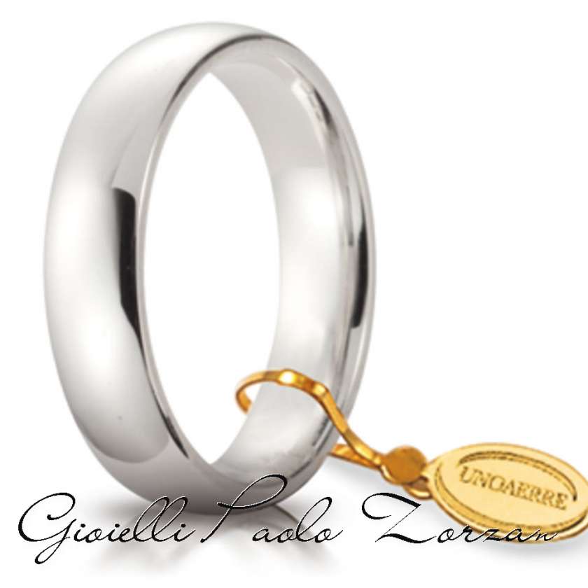 Fede Matrimoniale Unoaerre Comoda 5 Mm Oro Bianco  Mod. 50AFC1col04