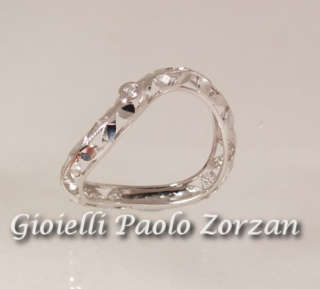Anello " Le scintille" Lorenzo Ungari in oro bianco 18 kt e brillante Ref. LUOO8-0