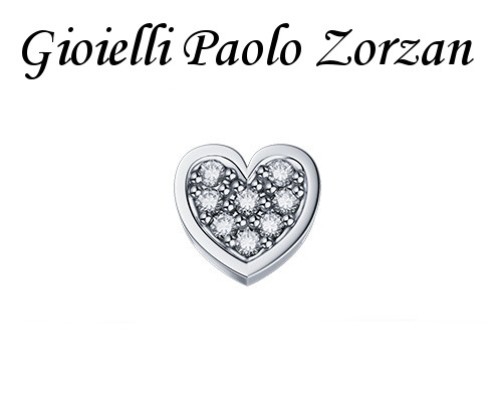 Elemento CUORE in oro bianco 18 kt e brillanti 0.003 ct Linea ELEMENTS di DONNA ORO ref. DCHF3447-0