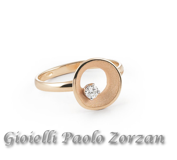 Anello Annamaria Cammilli in oro rosè e brillante Ref. GAN2433J-0