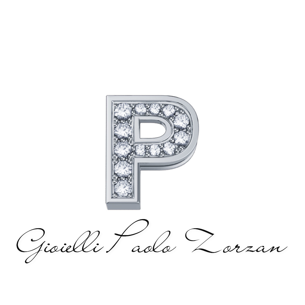 Lettera P in oro bianco e brillanti Elements DonnaOro Ref. DCHF3319P.002