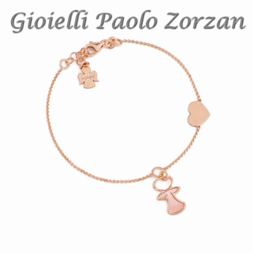 Bracciale Amen cuore di mamma ciuccio argento rosè REF. BCIUR1-0