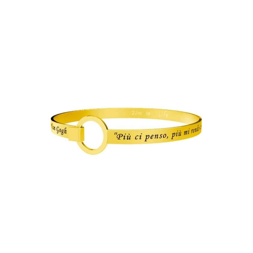 Bracciale Kidult in Acciaio Dorato con Frase LIFE Philosophy REF. 231685-0