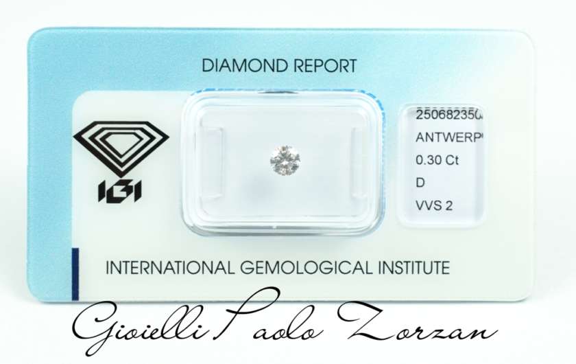 Diamante taglio Brillante Certificato IGI Ct. 0.30 D/VVS2 ref. PG030DVVS-0