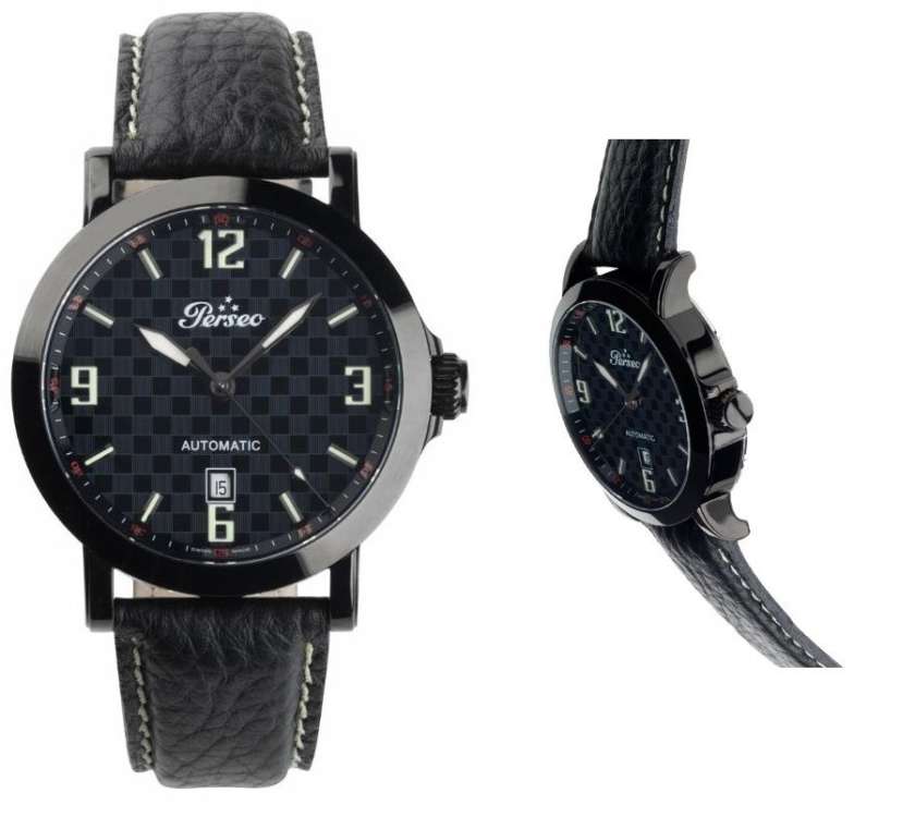 Orologio uomo Perseo 46606 All Black movimento automativo ETA 2824 cassa PVD-10951