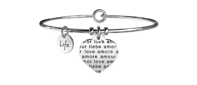 Kidult Life Collection Bracciale in acciaio CUORE AMORE SENZA FINE - cod. 231606-0