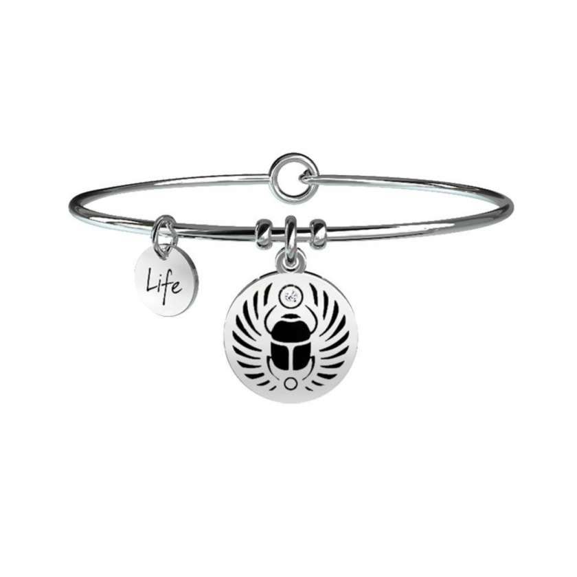 Bracciale Kidult Life Animal Planet – Scarabeo | Portafortuna – in Acciaio e Cristallo – 731067-0