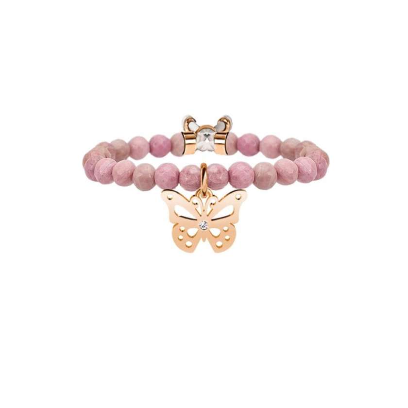 Bracciale Kidult Life Animal Planet – Farfalla | Carpe Diem – in Acciaio Rosè e Rodonite Rosa – 731126-0