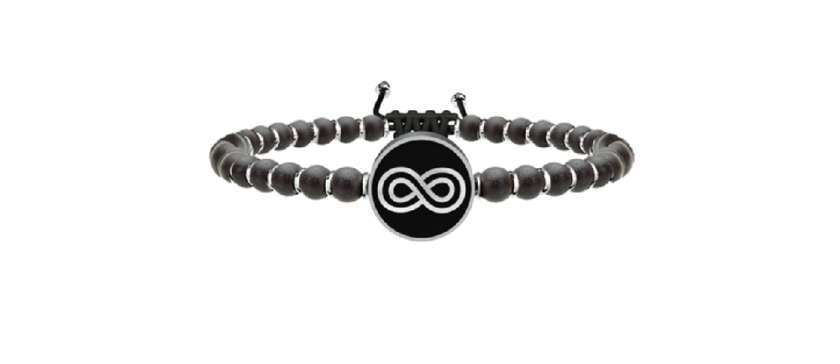 Bracciale UOMO Kidult SYMBOLS onice e acciaio 316L - cod.731220-0