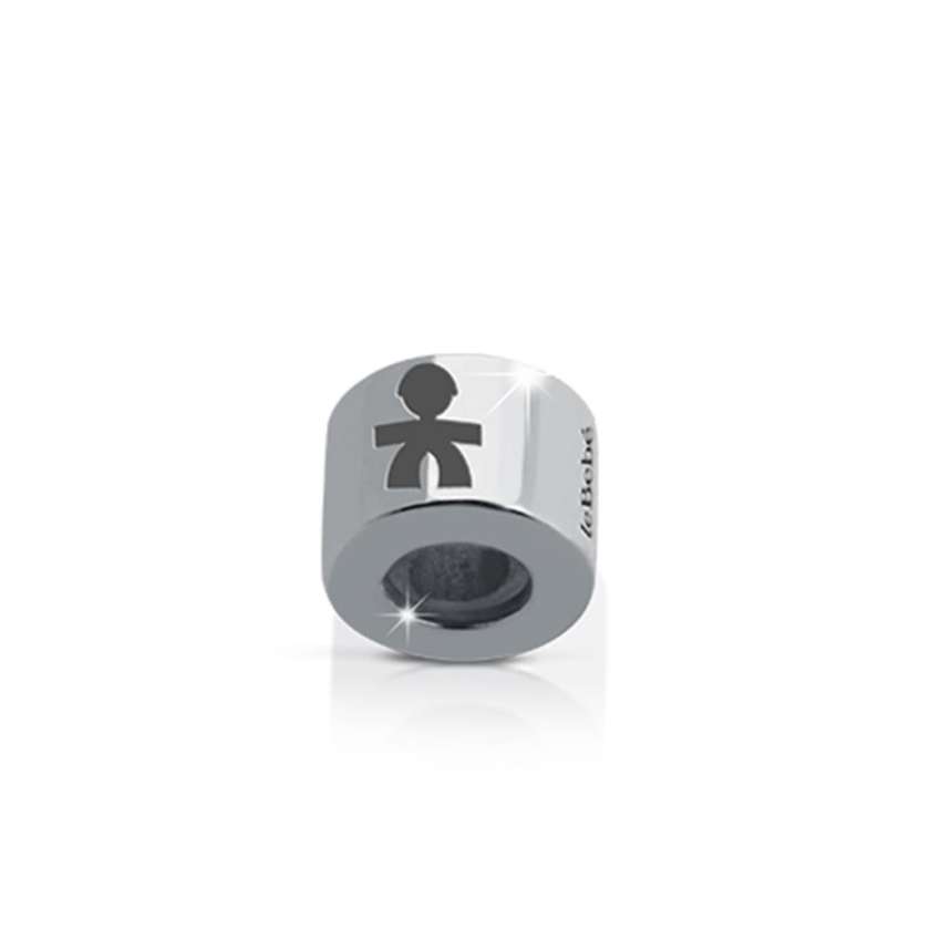 Charm cilindro Add bimbo in argento con sagoma maschietto LBU023-0