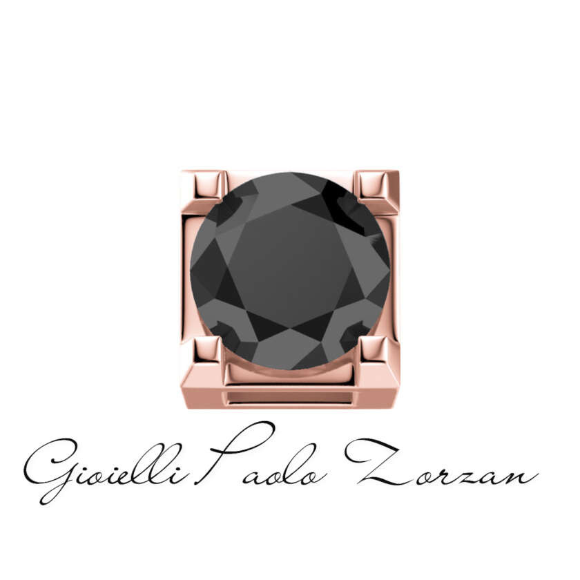 Griffe 0,05 ct in oro rosa e diamante nero Elements DonnaOro Ref. DCHF3305.005