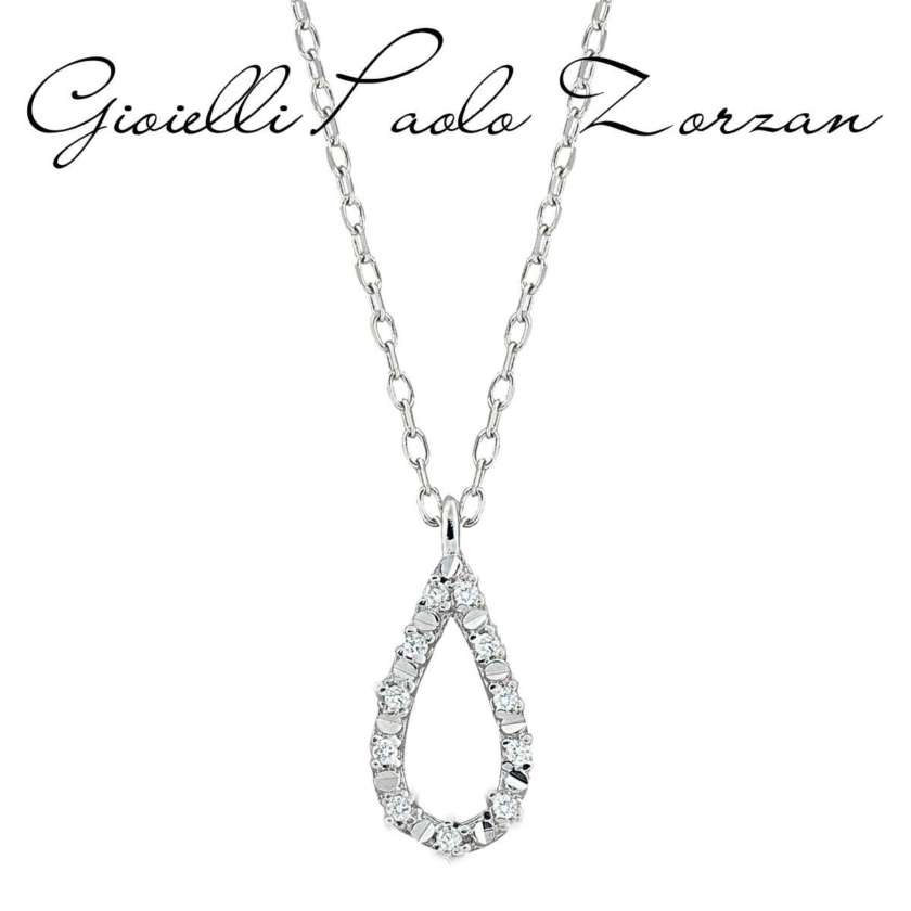 Collana Artlinea linea luce a Goccia in oro bianco e diamanti ref. CD379-4B-0
