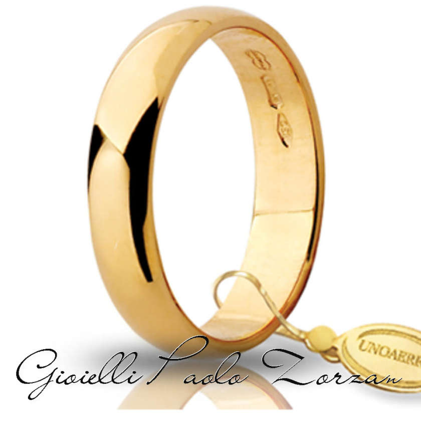 Fede Matrimoniale UNOAERRE Larga 4 Grammi Oro Giallo  Mod. 040AFN006 col.4  Fedi Classiche