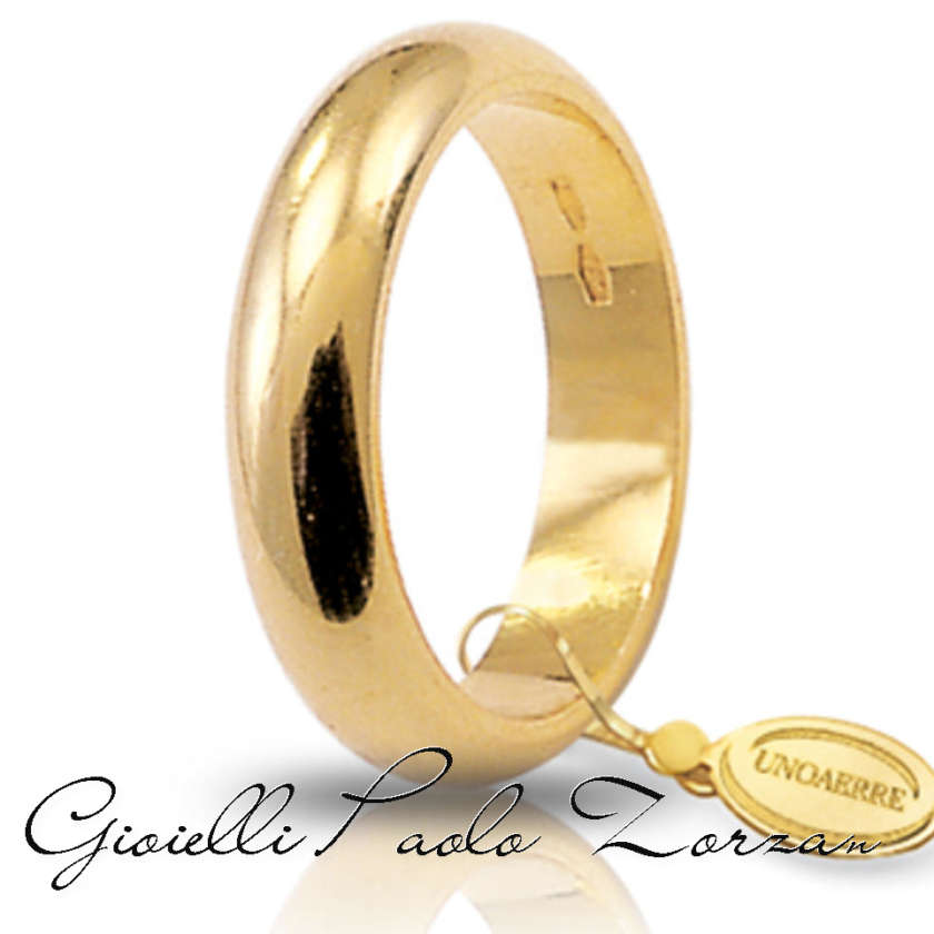 Fede Matrimoniale UNOAERRE Classica 10 Grammi In Oro Giallo 18 Kt  Ref. 100afn1  Fedi Classiche