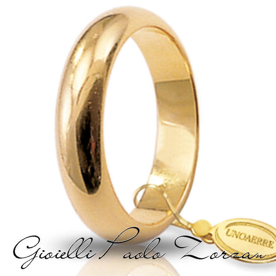 Fede Matrimoniale UNOAERRE Classica 8 Grammi In Oro Giallo 18 Kt  Ref. 80afn1  Fedi Classiche