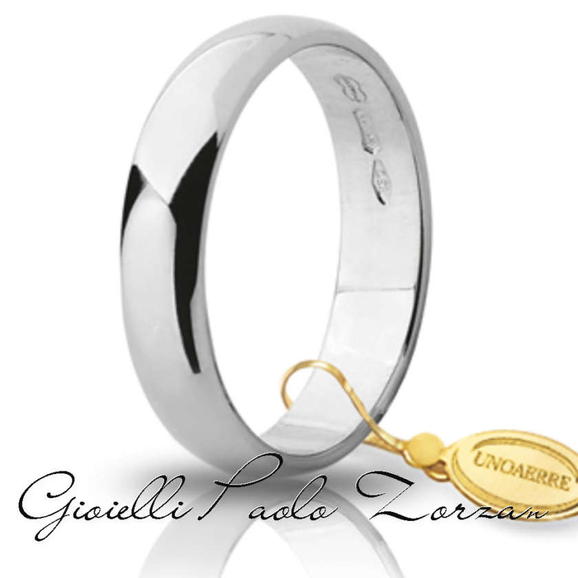 Fede Matrimoniale UNOAERRE Larga 4 Grammi Oro Bianco  Mod. 040AFN0060