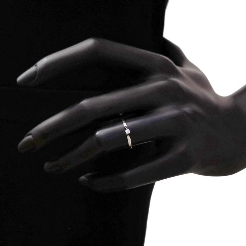 Anello solitario in oro bianco 18kt con Diamante ct 0.05 AD049-LB - immagine 2