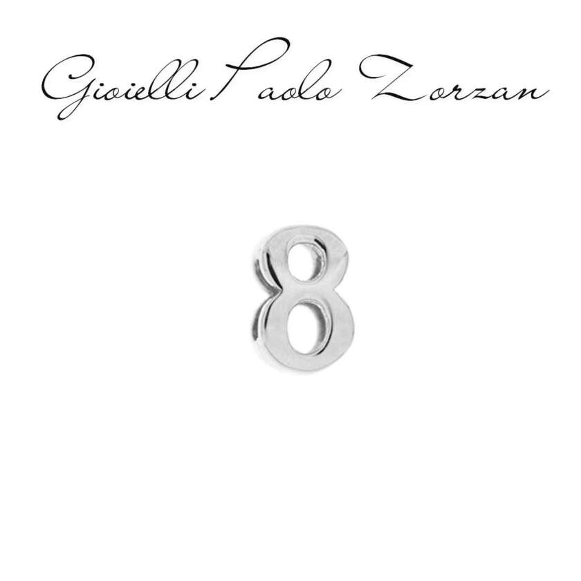 Elemento Numero 8 Bianco Rue Des Mille Per Bracciale Carousel Ref. Xbn8