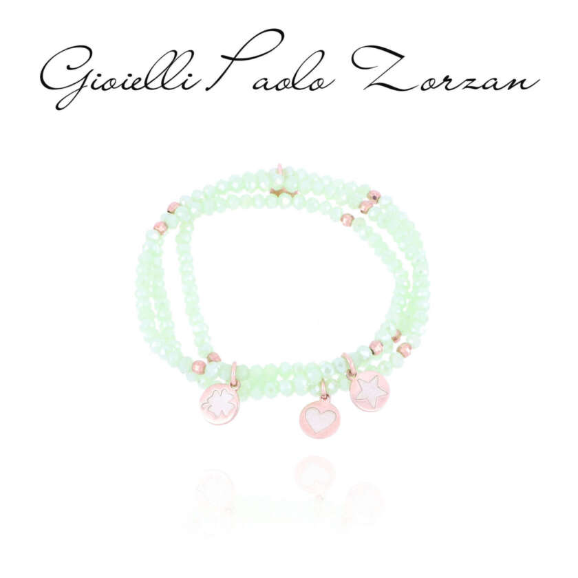 Bracciale Rue Des Mille Elastico Con Pietre E 3 Medagliette Ref. Brgippcol