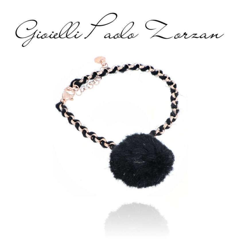 Bracciale Rue Des Mille Con Pon-pon In Tessuto Ref. Brpon