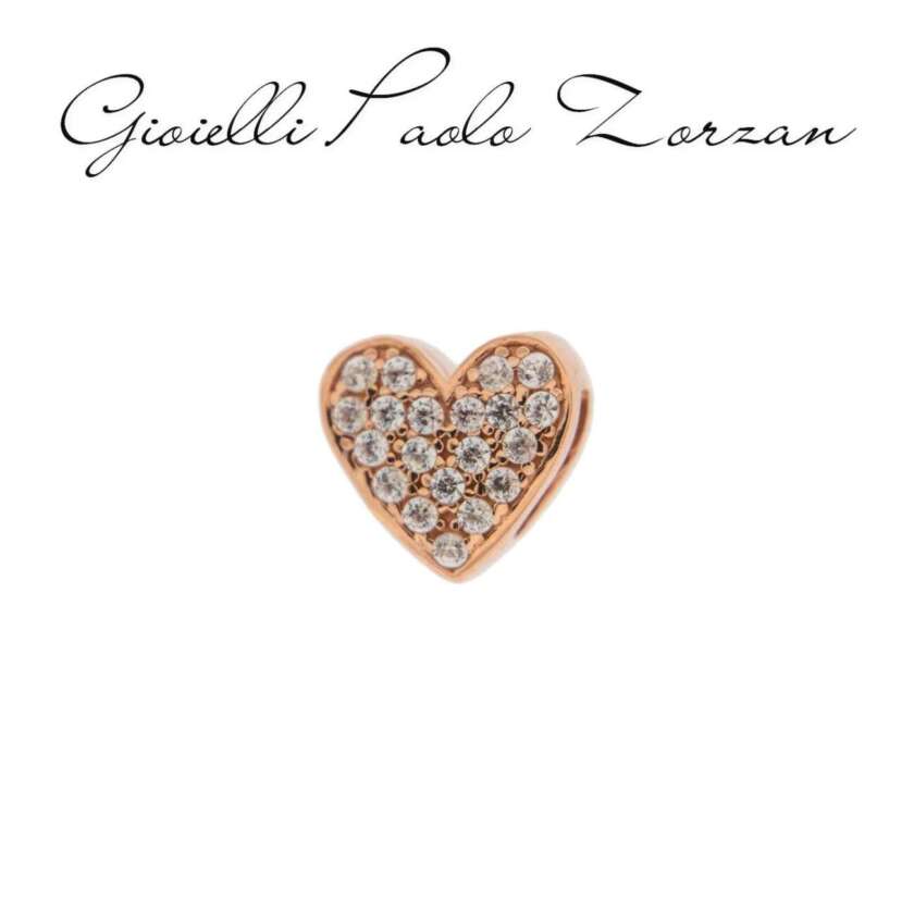 Elemento Cuore Rue Des Mille Per Bracciale Carousel in Argento e Zirconi Ref. Xrzw-003