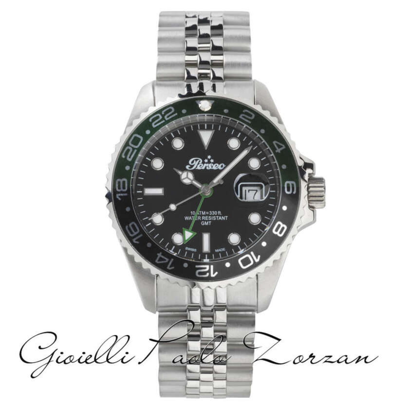 Orologio Uomo Perseo GMT Ghiera Nero Verde ref. 6790.04
