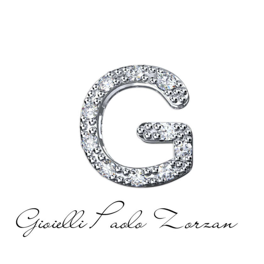 Lettera G big in oro bianco e diamanti Elements DonnaOro Ref. DCHF5063G.005
