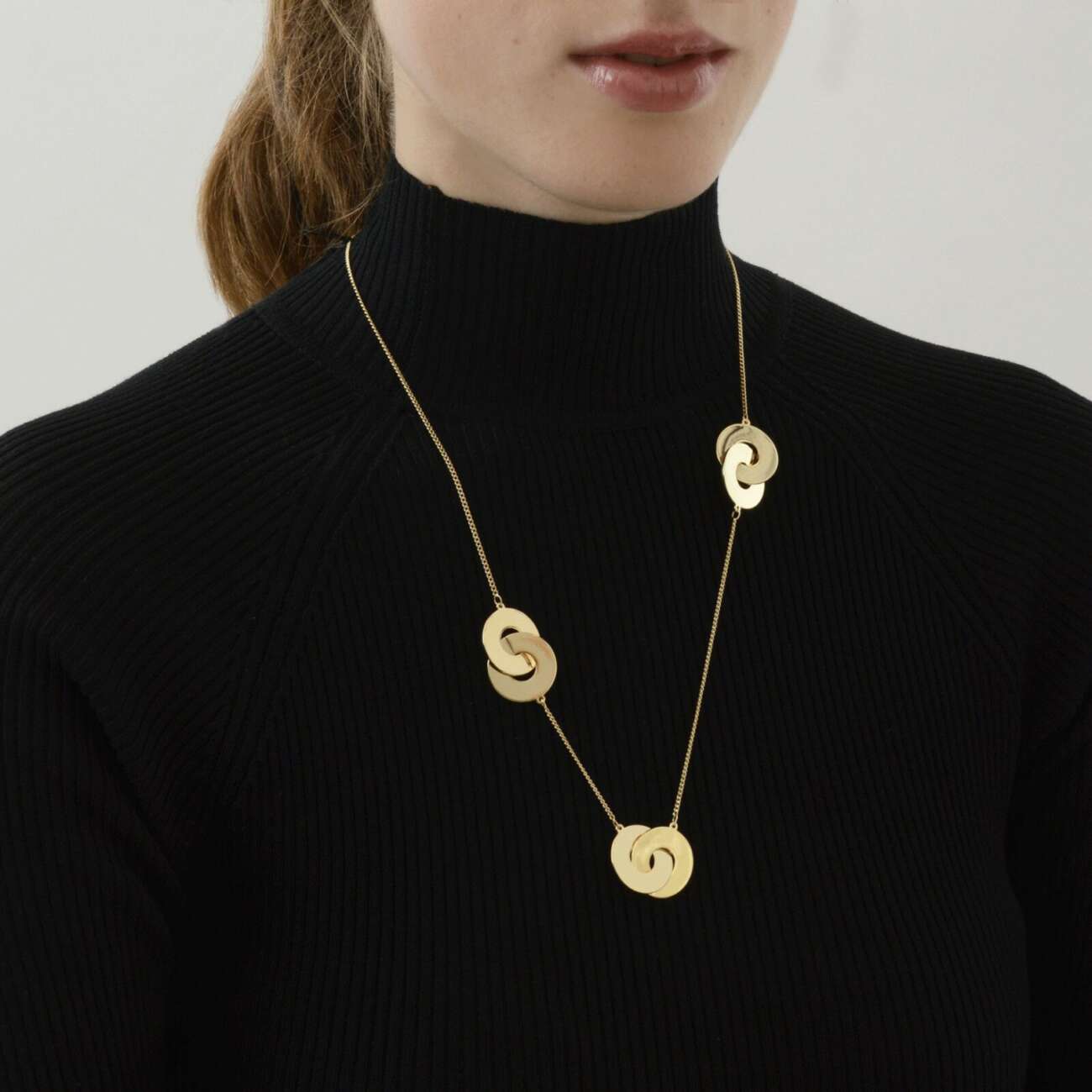 Collana Dansk Smykkekunst Lunga Placcatura Oro 9C6493 - immagine 2