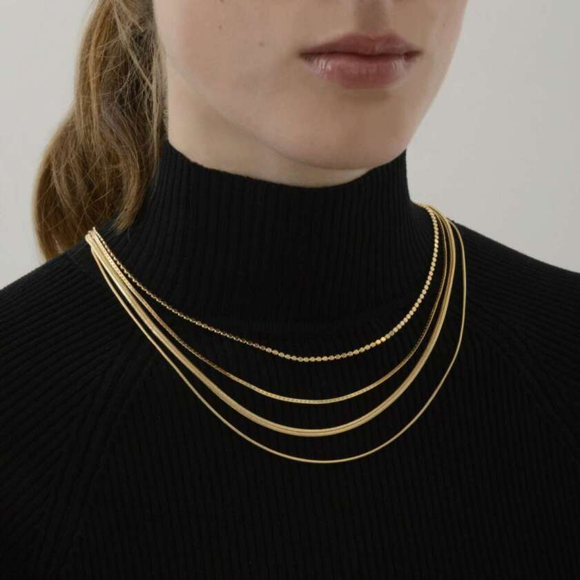 Collana Dansk Smykkekunst Lunga  Placcatura Oro 9C6507 - immagine 2