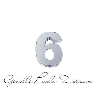 Numero 6 in oro bianco Elements DonnaOro Ref. DCHF3333N6   Elementi per Bracciali Numeri e Lettere