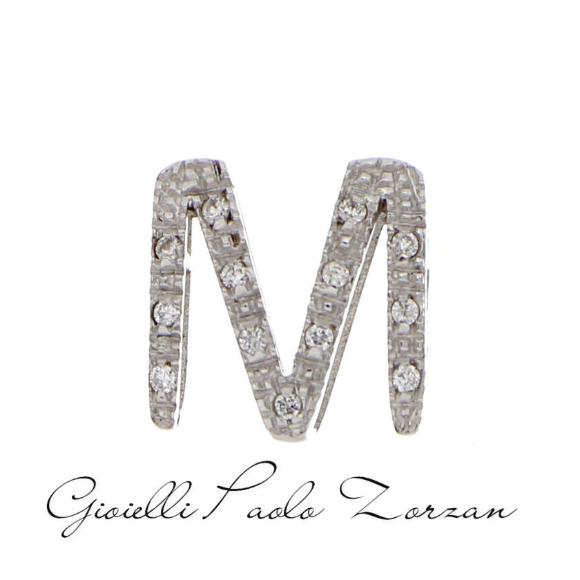 Lettera M big in oro bianco e diamanti Elements DonnaOro Ref. DCHF5063M.006