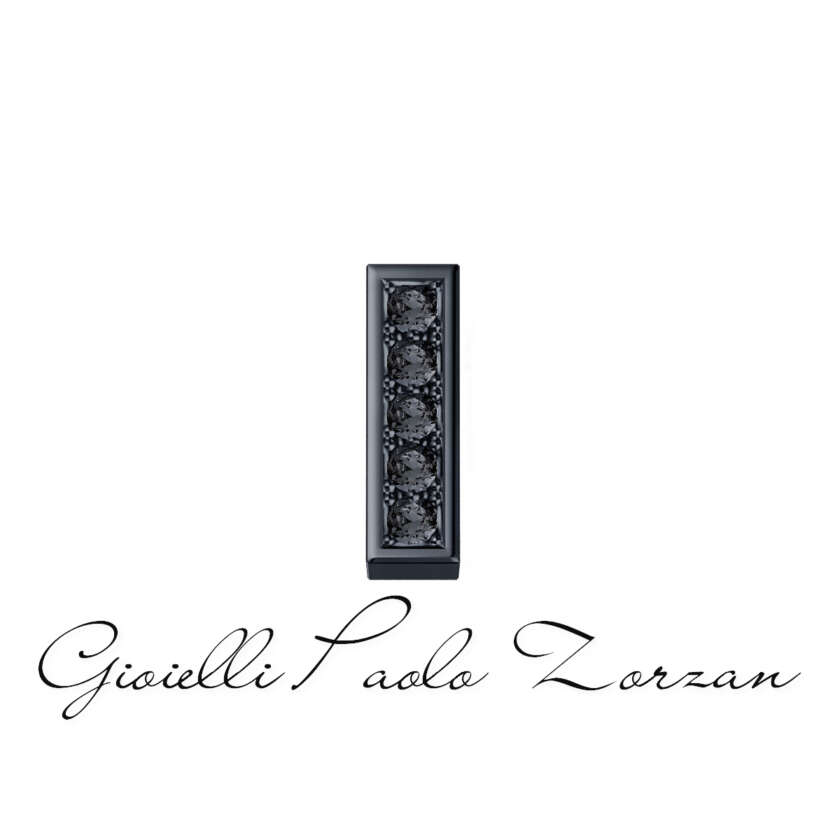 Lettera I in oro brunito e diamanti neri Elements DonnaOro Ref. DCHF7278I.001