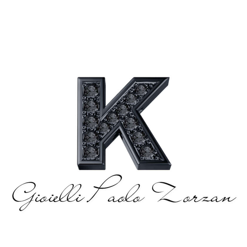Lettera K in oro brunito e diamanti neri Elements DonnaOro Ref. DCHF7278K.003