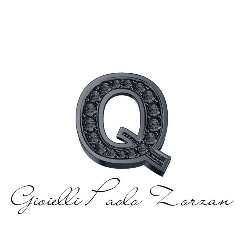 Lettera Q in oro brunito e diamanti neri Elements DonnaOro Ref. DCHF7278Q.002