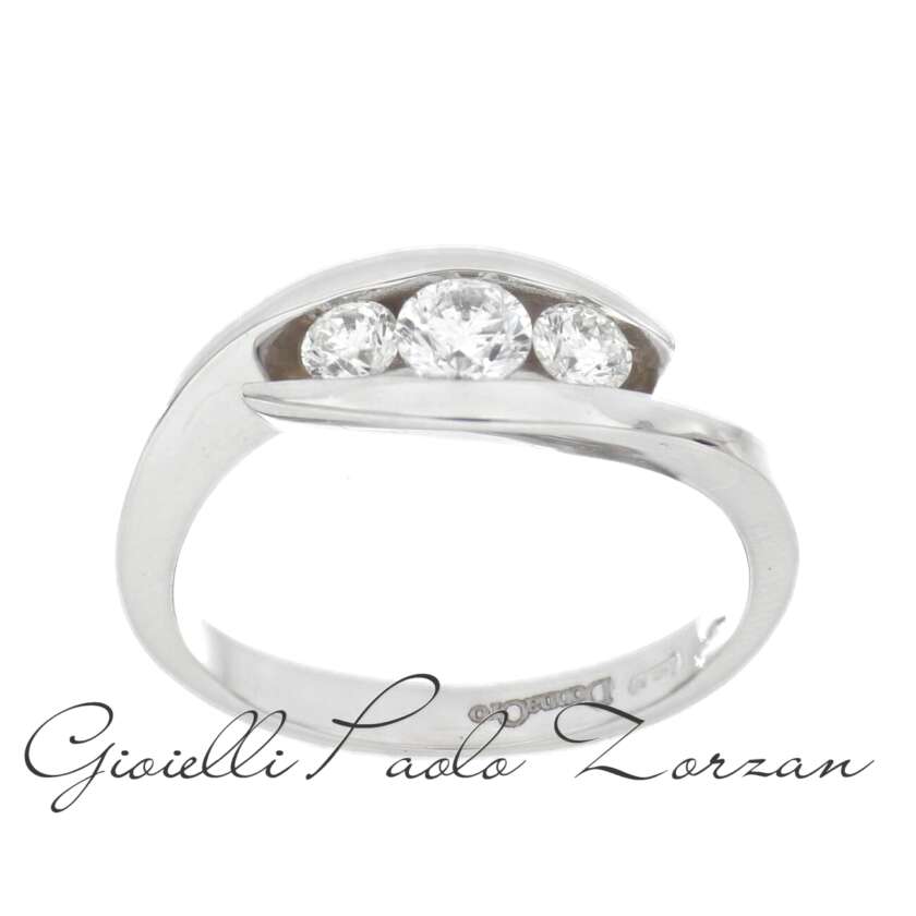Anello Trilogy Donna Oro in Oro Bianco e Diamanti DNOR3331