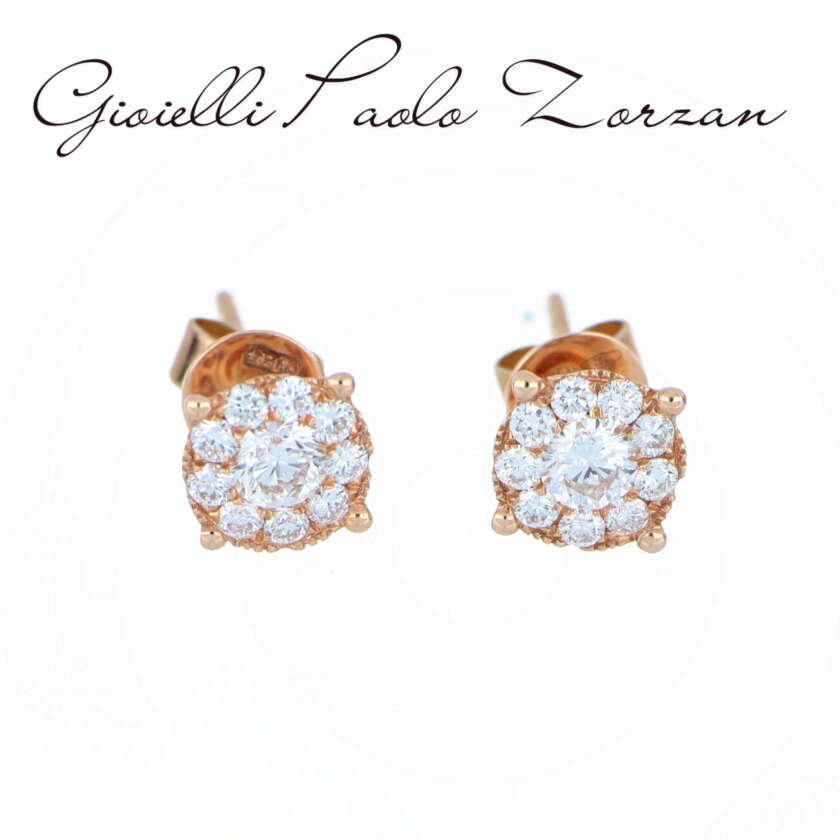 Orecchini Piero Mlano  Oro Rosa e Diamanti R6240RB5/G - immagine 2