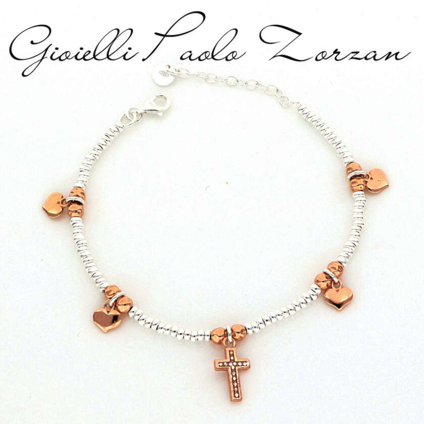 Bracciale in Argento con girellini e inserti  BAGC1099CR