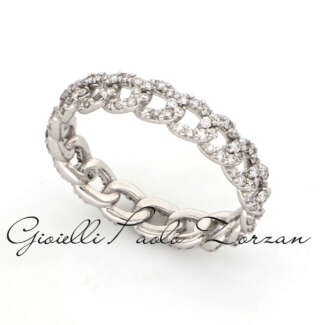 Anello con intreccio giro di diamanti in oro bianco S45390  Anelli