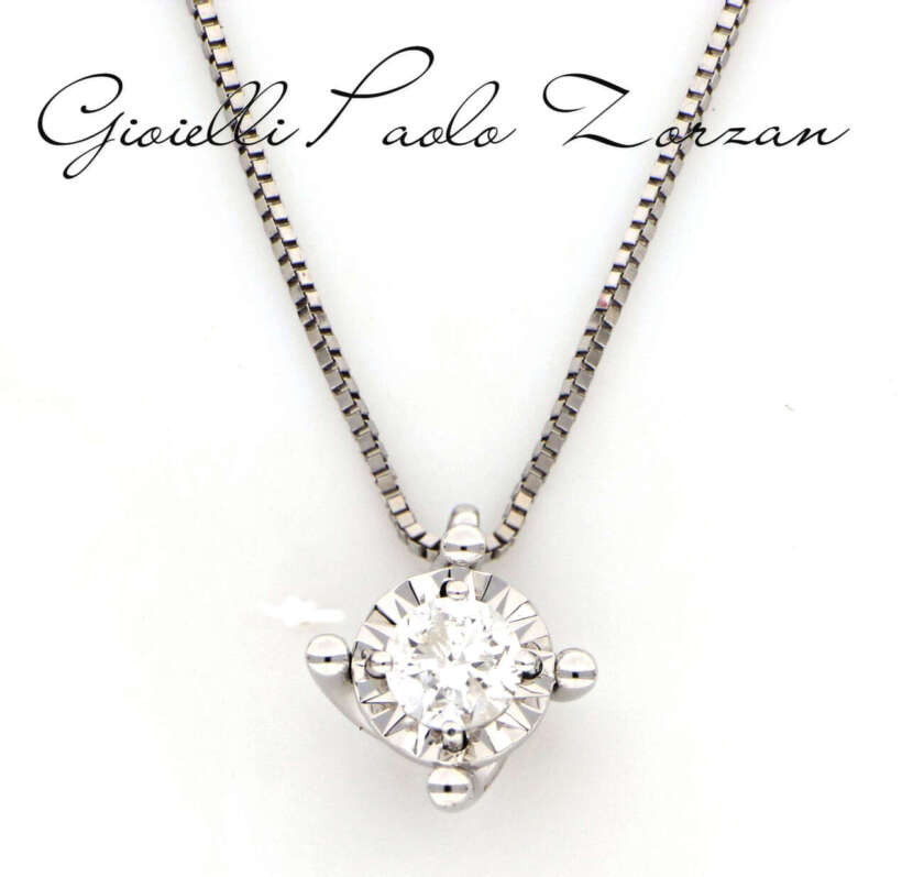 Collana punto luce Donnaoro in oro bianco e diamante DKPL9036.S010